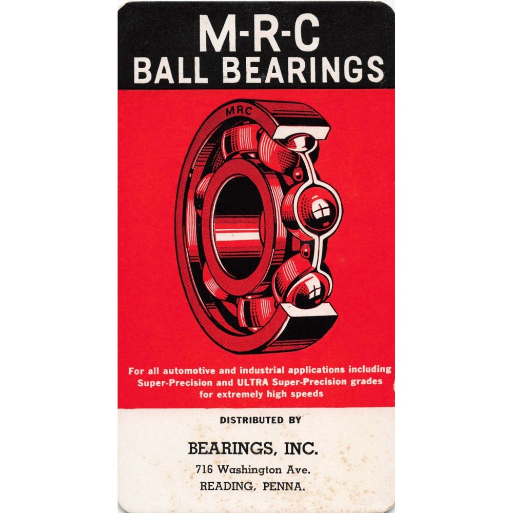 Vtg MRC Ball Bearings Advertising Blotter Bearings Inc Reading PA - Picture 1 of 2